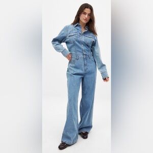 NWT NA-KD Denim Belted Jumpsuit, Size 36/ US S
